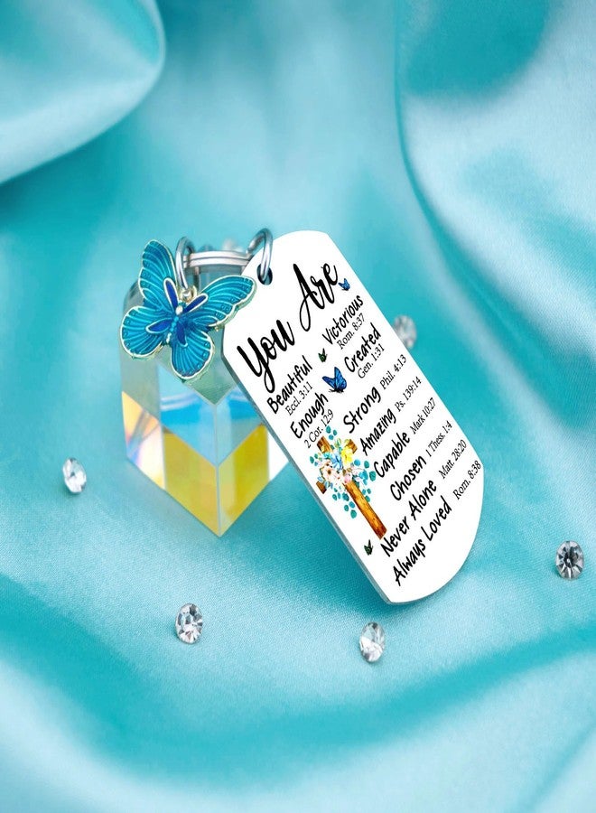 Aisity Inspirational Christian Key Chain Gifts for Women Teen Girl best Friend Mom Encouragement Spiritual Religious Bible Gifts Key Chains Women Cute Bible Verse Accessories Christian Keychain - Image 5